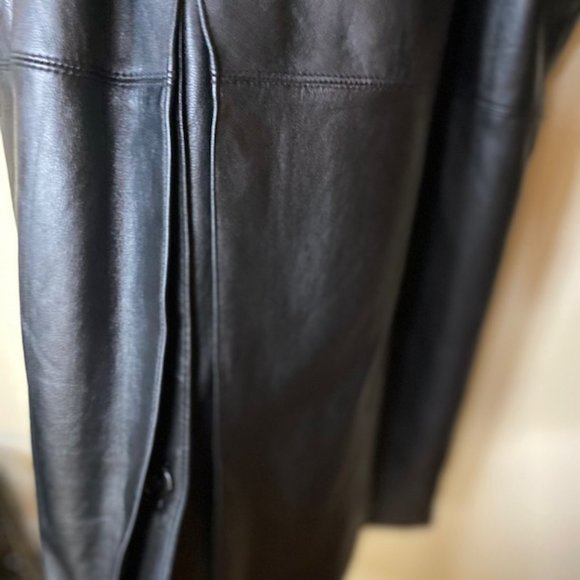 Fairfax Men's Vintage Black Leather Trench Coat Size L - Picture 11 of 13